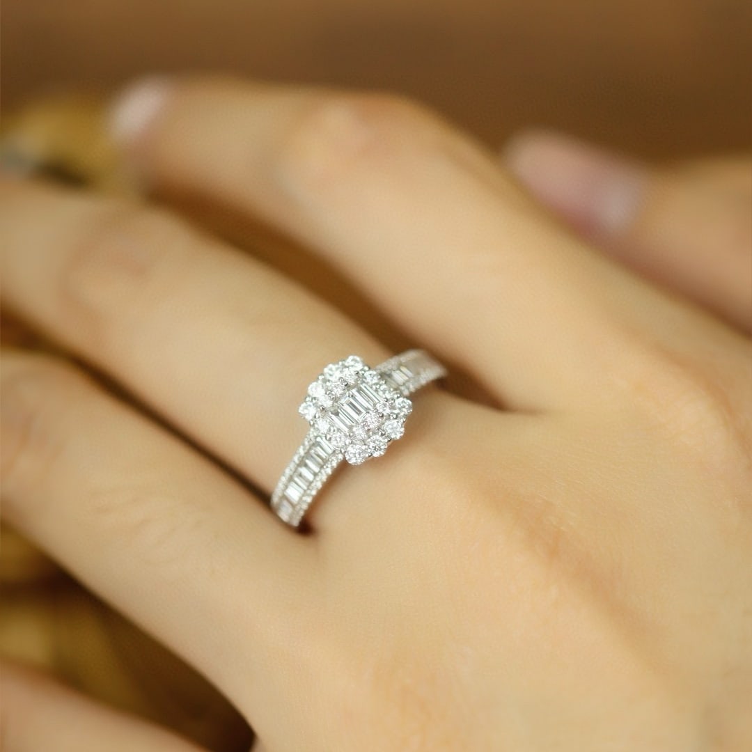 14k Gold 1 Ct Natural H Diamond Ring - 5