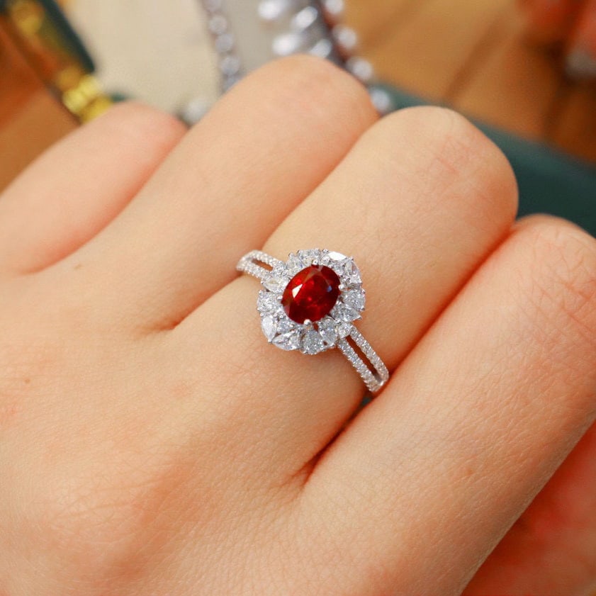 14k Gold 1.56 Ctw Natural Ruby & Diamond Ring - 5