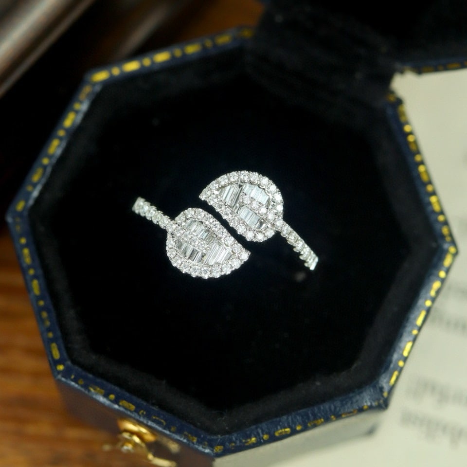 14k Gold 0.35 Ct Natural H Diamond Ring - 2