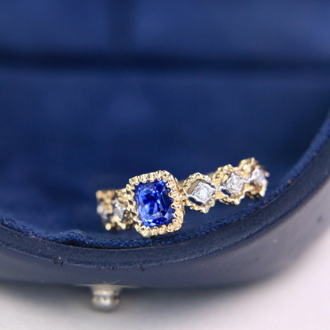 14k Gold 1.08 Ctw Natural Sapphire & Diamond Ring - 2