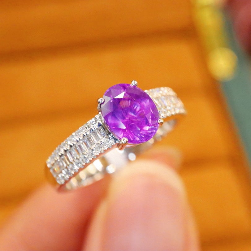 14k Gold 1.99 Ctw Natural Sapphire & Diamond Ring - 2