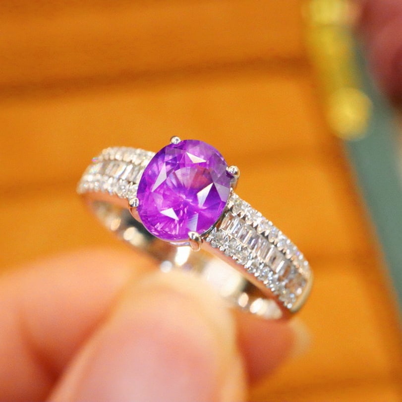 14k Gold 1.99 Ctw Natural Sapphire & Diamond Ring - 3