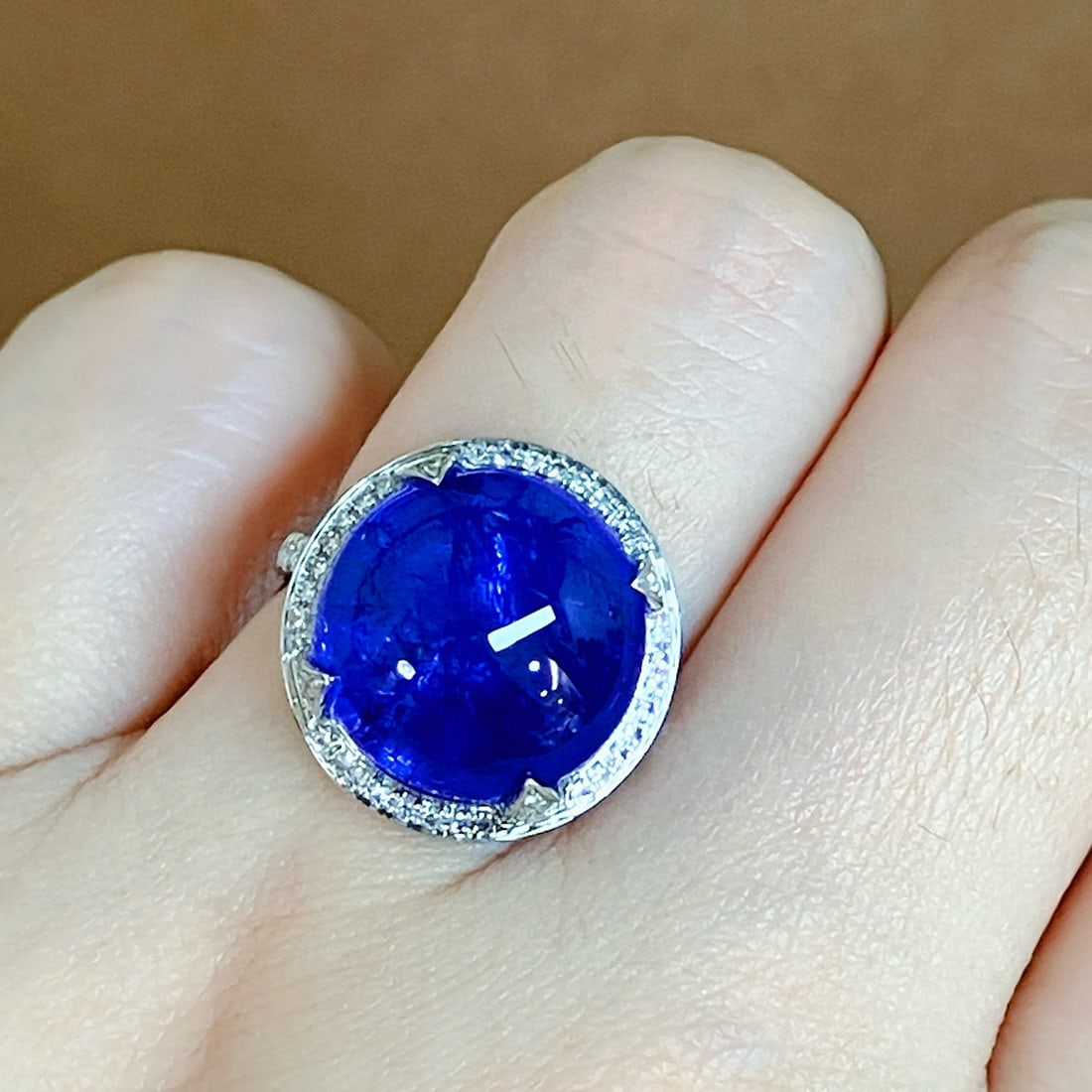 14k Gold 15.04 Ctw Natural Tanzanite & Diamond Ring - 7