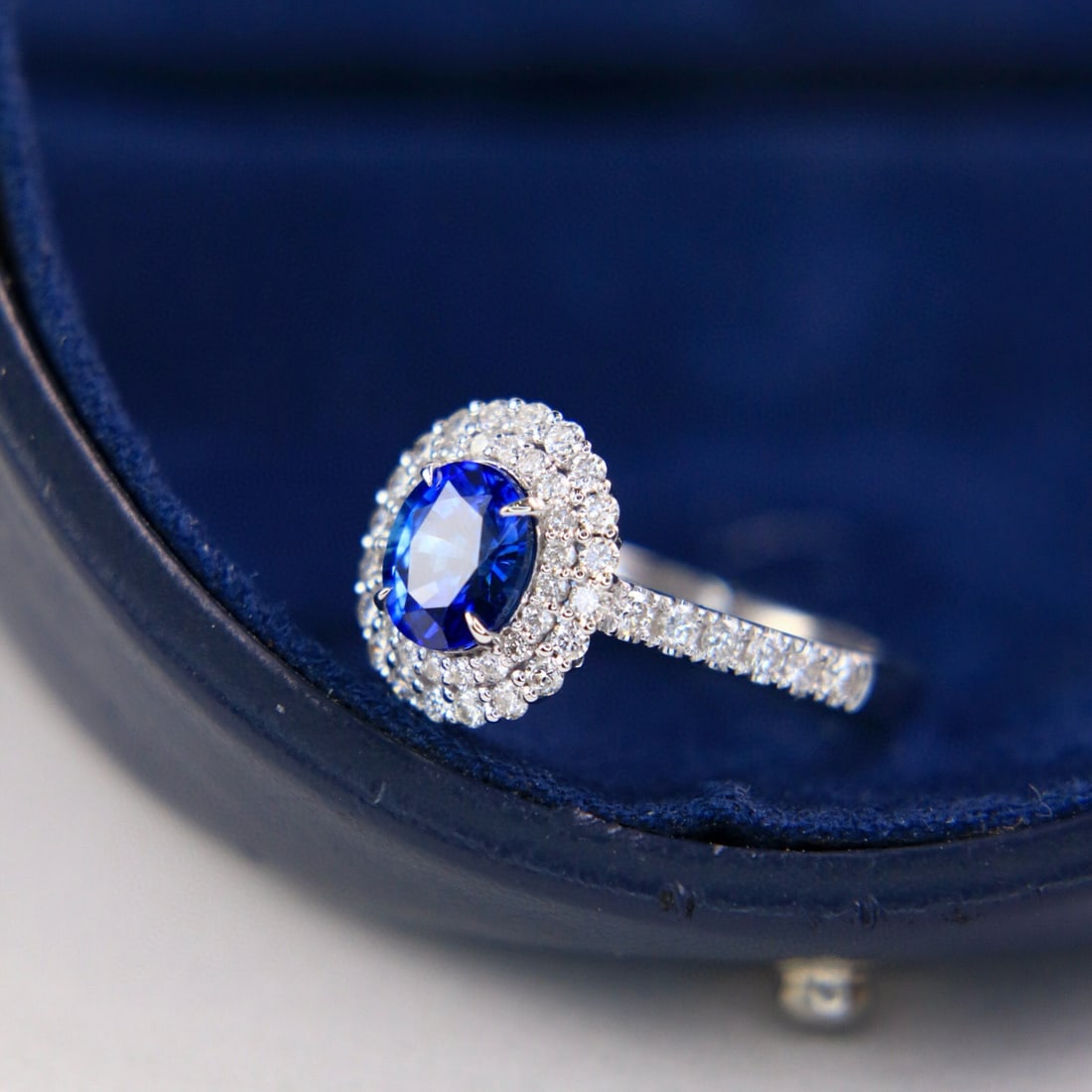 14k Gold 1.62 Ctw Natural Sapphire & Diamond Ring - 3