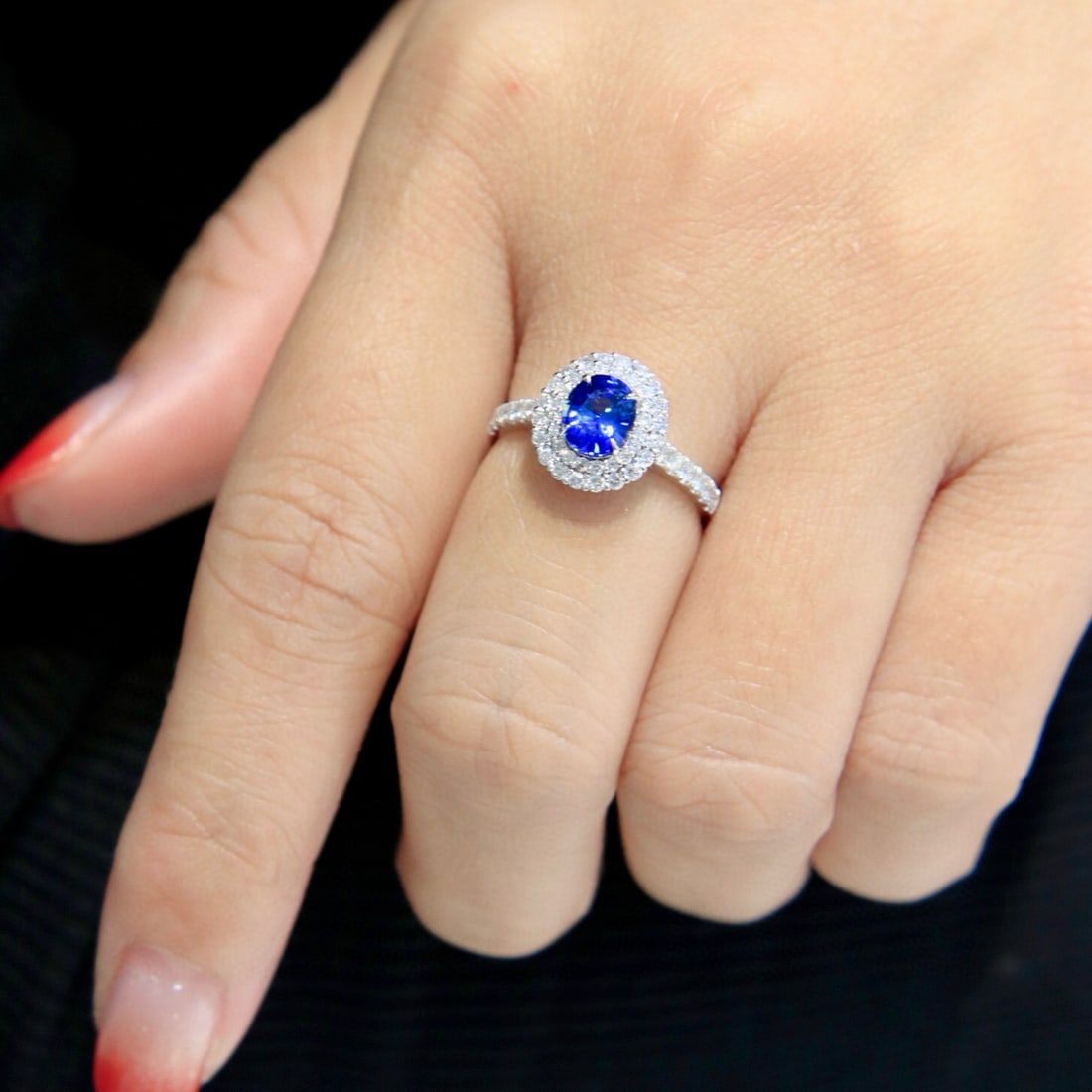 14k Gold 1.62 Ctw Natural Sapphire & Diamond Ring - 5