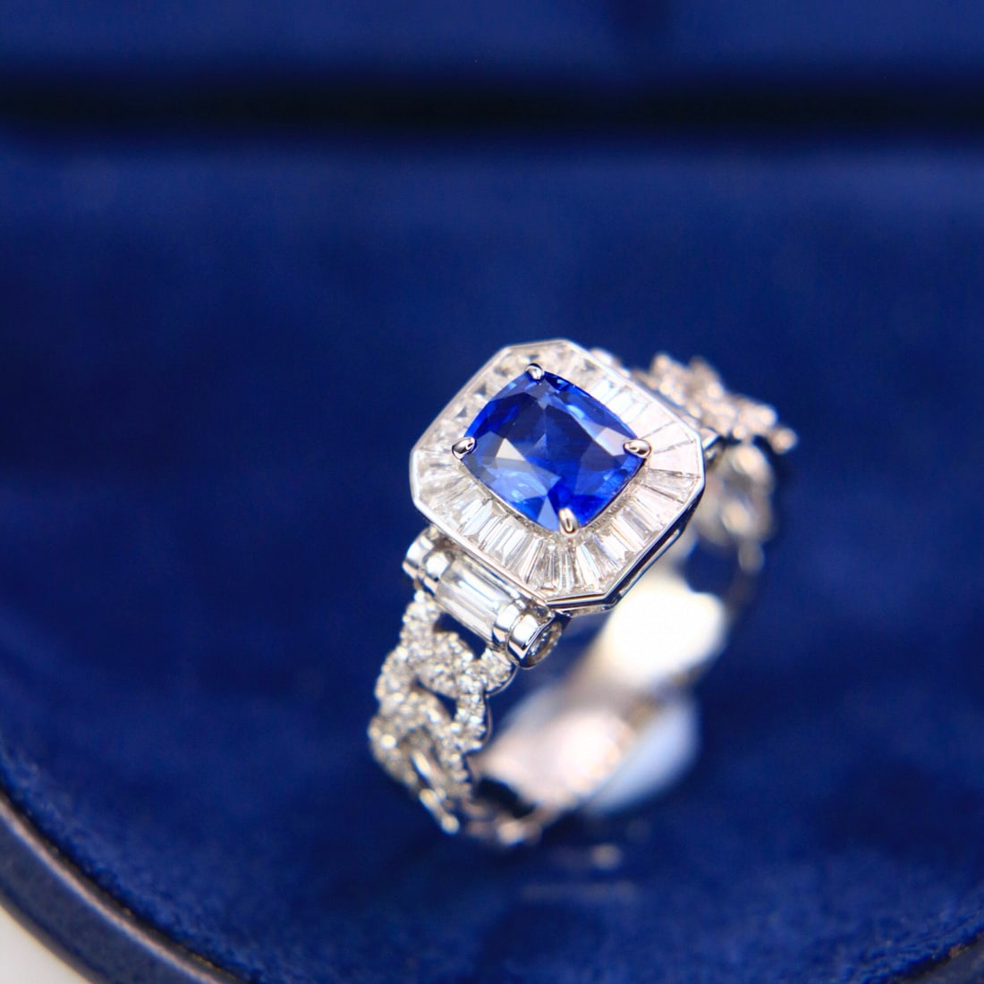 14k Gold 1.76 Ctw Natural Sapphire & Diamond Ring - 2