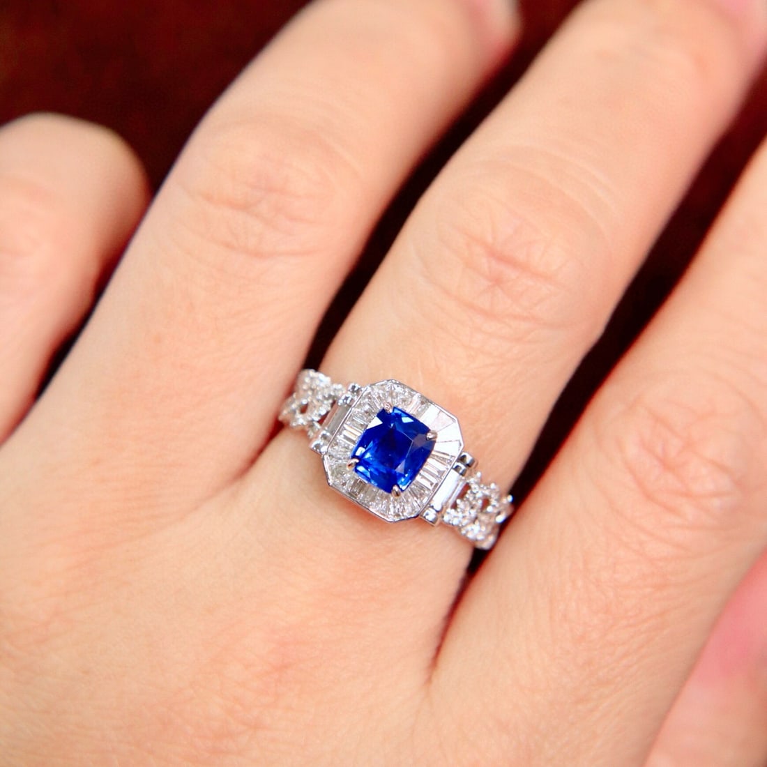 14k Gold 1.76 Ctw Natural Sapphire & Diamond Ring - 5