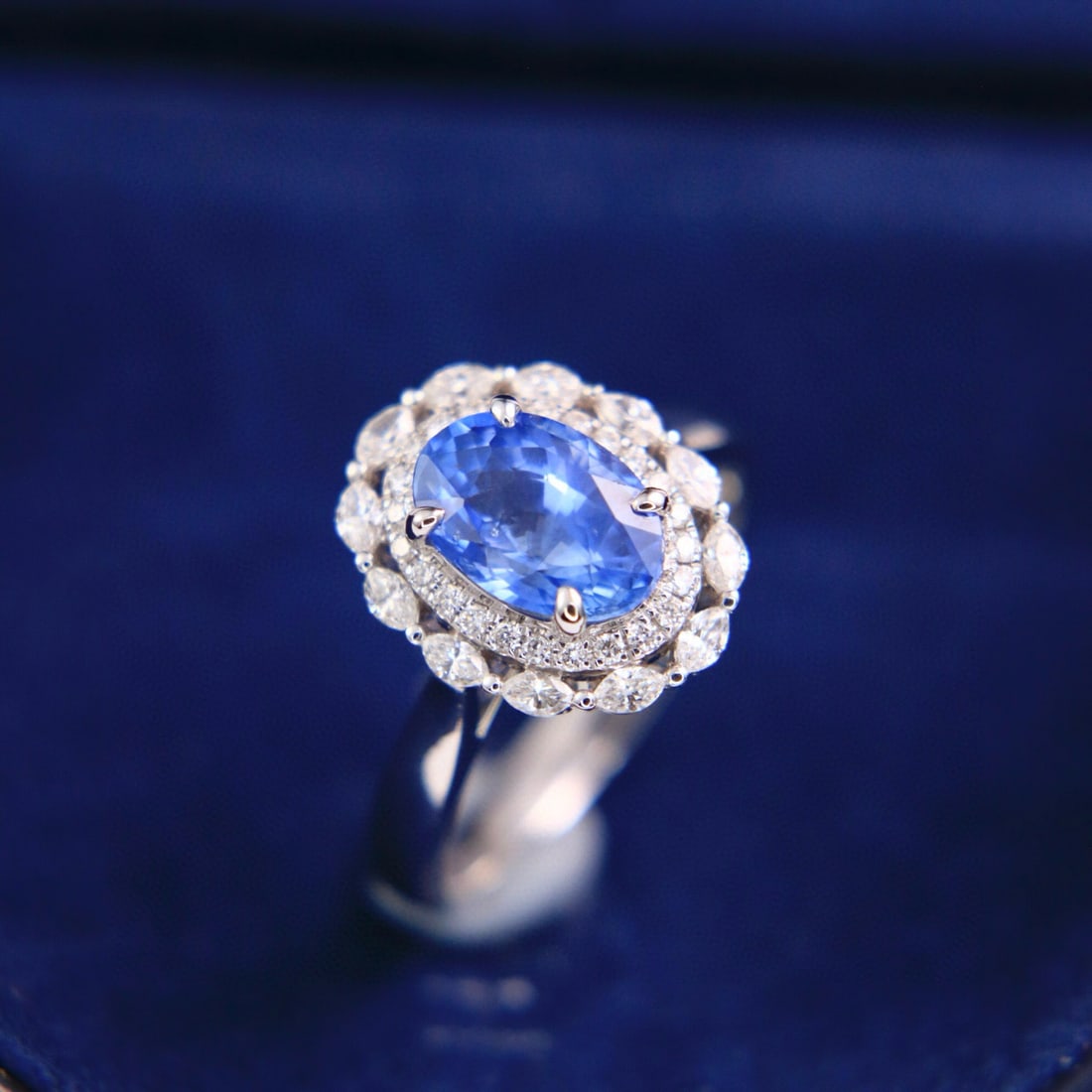 14k Gold 3.24 Ctw Natural Sapphire & Diamond Ring/pendant( Without Chain ) - 2