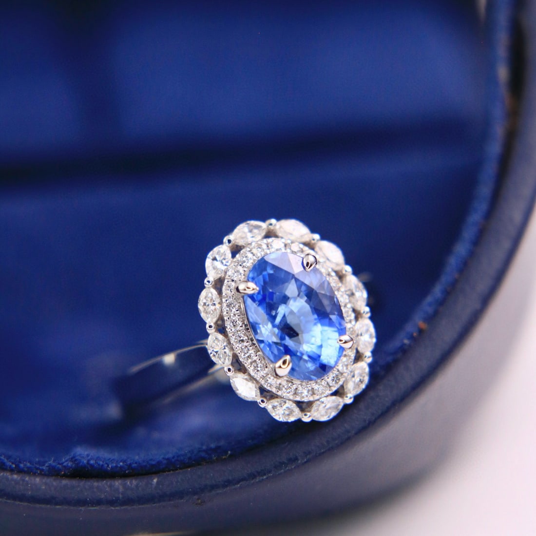 14k Gold 3.24 Ctw Natural Sapphire & Diamond Ring/pendant( Without Chain ) - 3