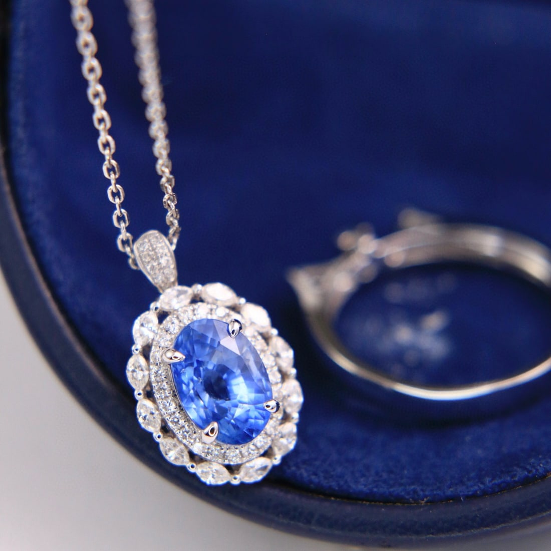 14k Gold 3.24 Ctw Natural Sapphire & Diamond Ring/pendant( Without Chain ) - 5