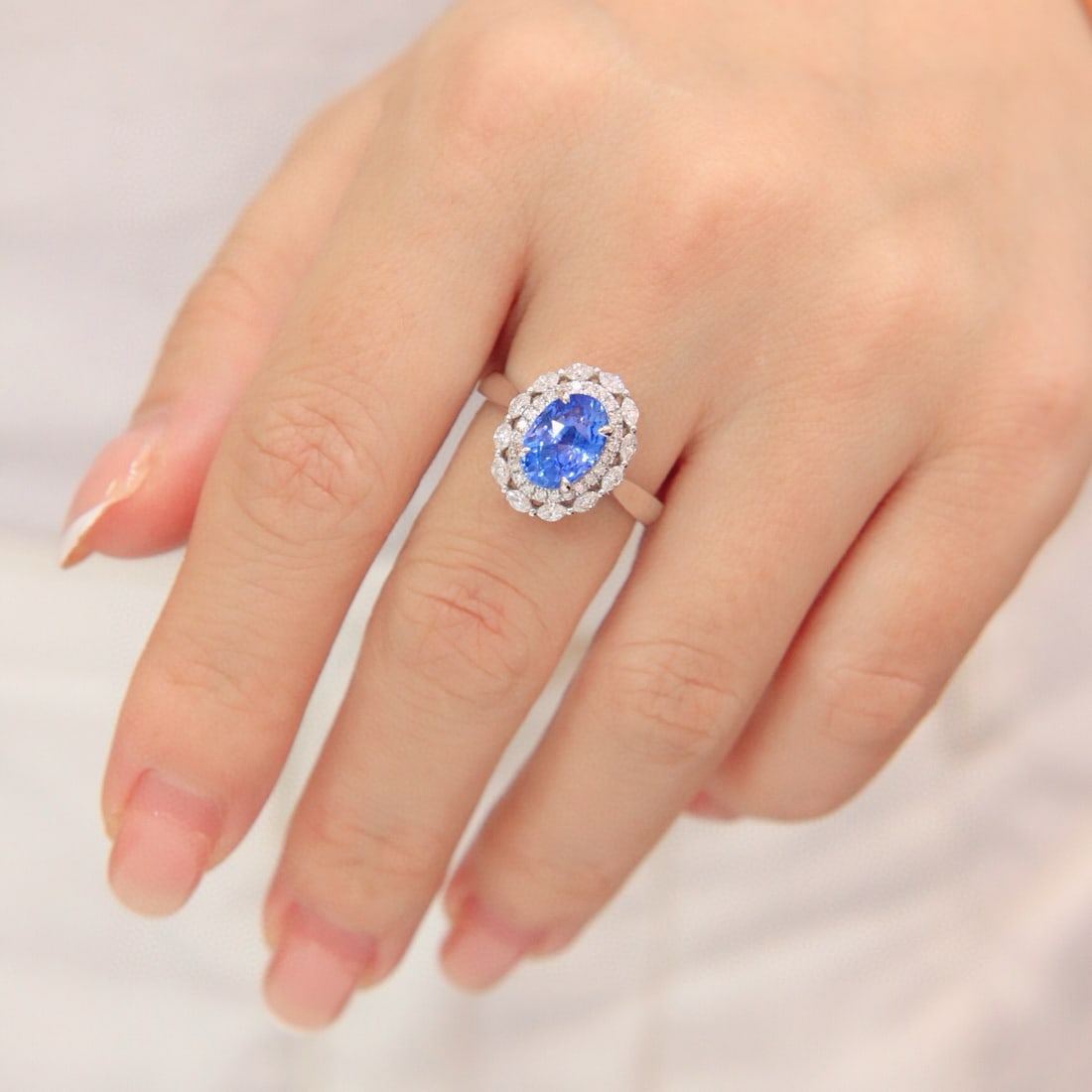 14k Gold 3.24 Ctw Natural Sapphire & Diamond Ring/pendant( Without Chain ) - 7