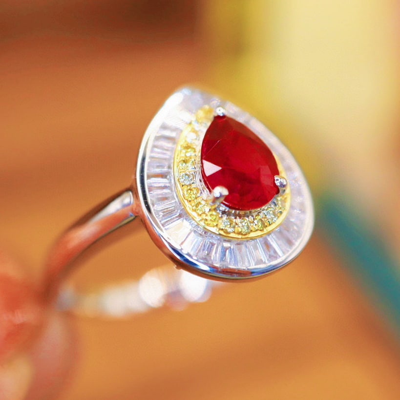 14k Gold 1.08 Ctw Natural Ruby & Diamond Ring - 2
