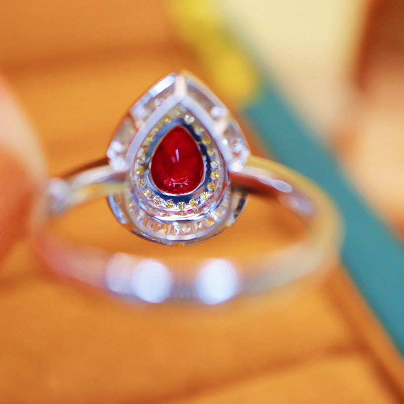 14k Gold 1.08 Ctw Natural Ruby & Diamond Ring - 4