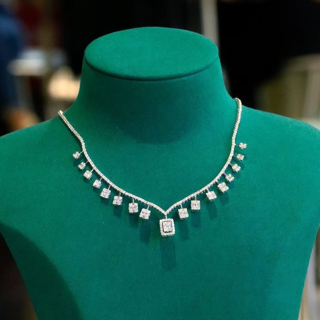 14k Gold 4.5 Ct Natural H Diamond Necklace - 2