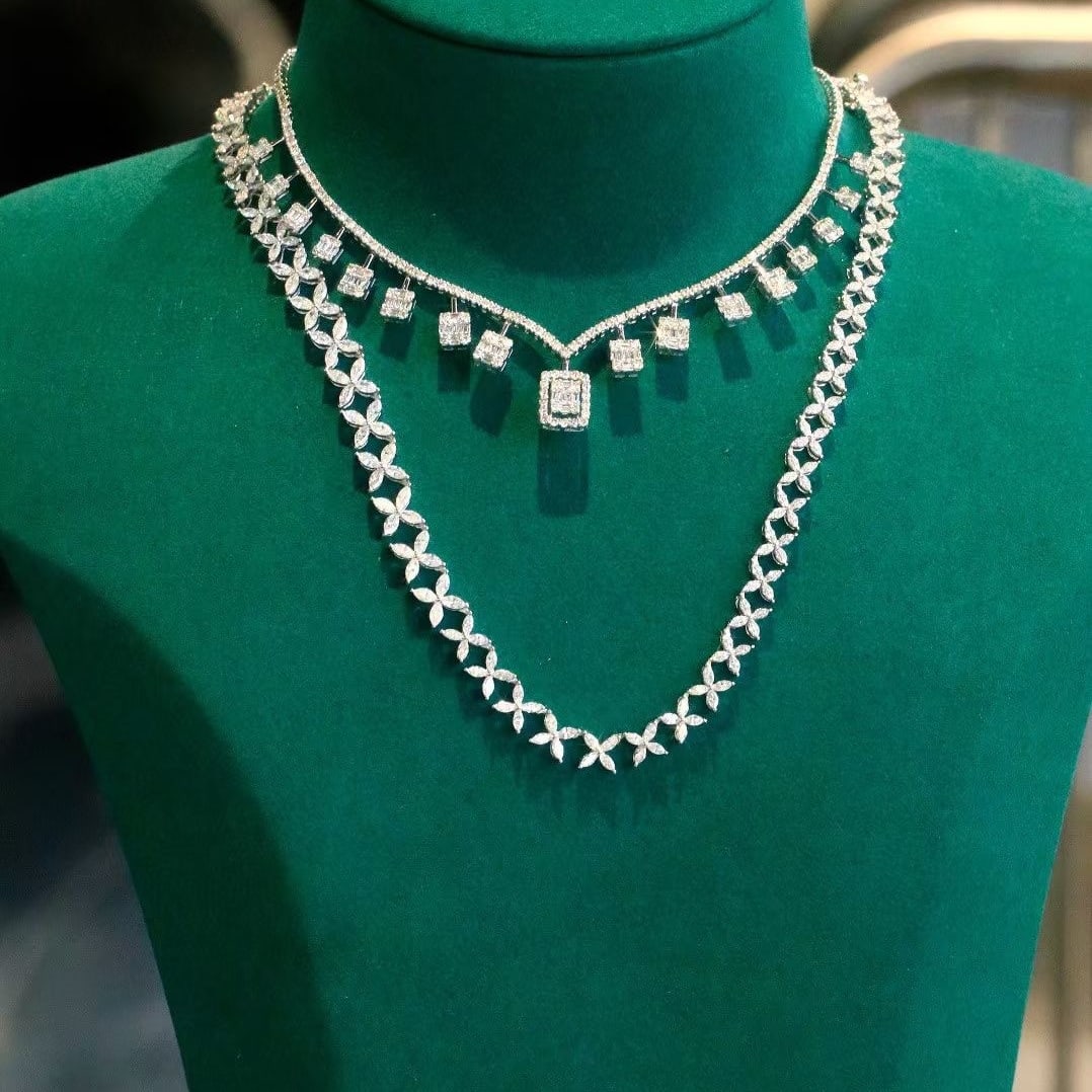 14k Gold 4.5 Ct Natural H Diamond Necklace - 3