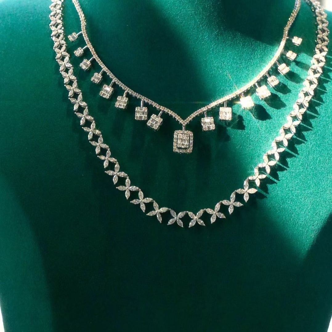 14k Gold 4.5 Ct Natural H Diamond Necklace - 5