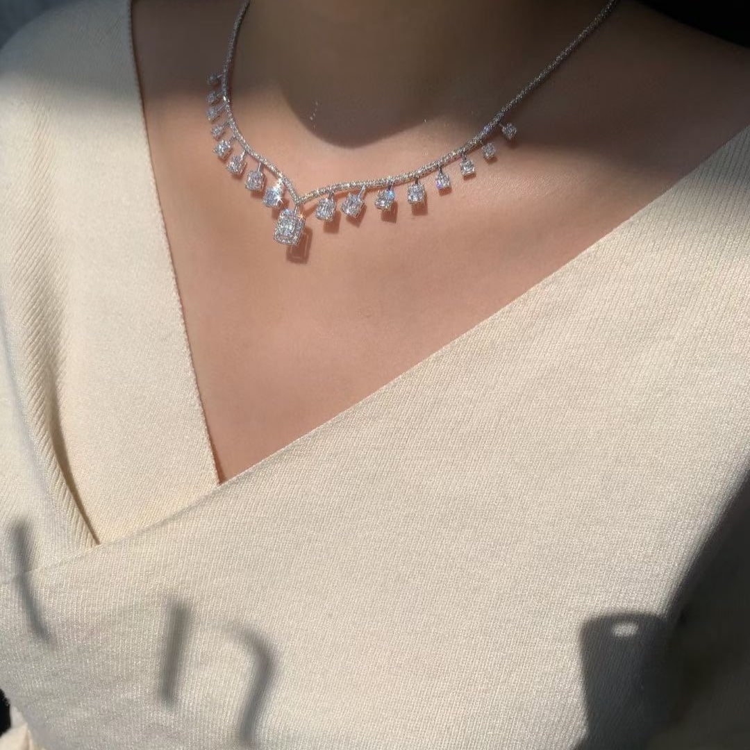 14k Gold 4.5 Ct Natural H Diamond Necklace - 6