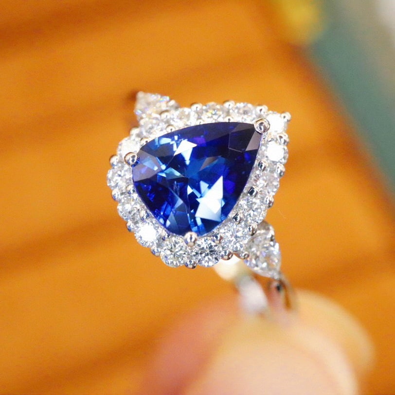 14k Gold 1.47 Ctw Natural Sapphire & Diamond Ring - 2