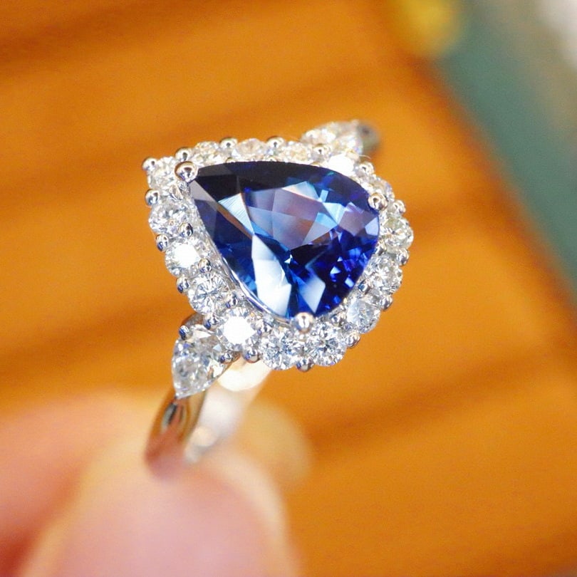 14k Gold 1.47 Ctw Natural Sapphire & Diamond Ring - 3