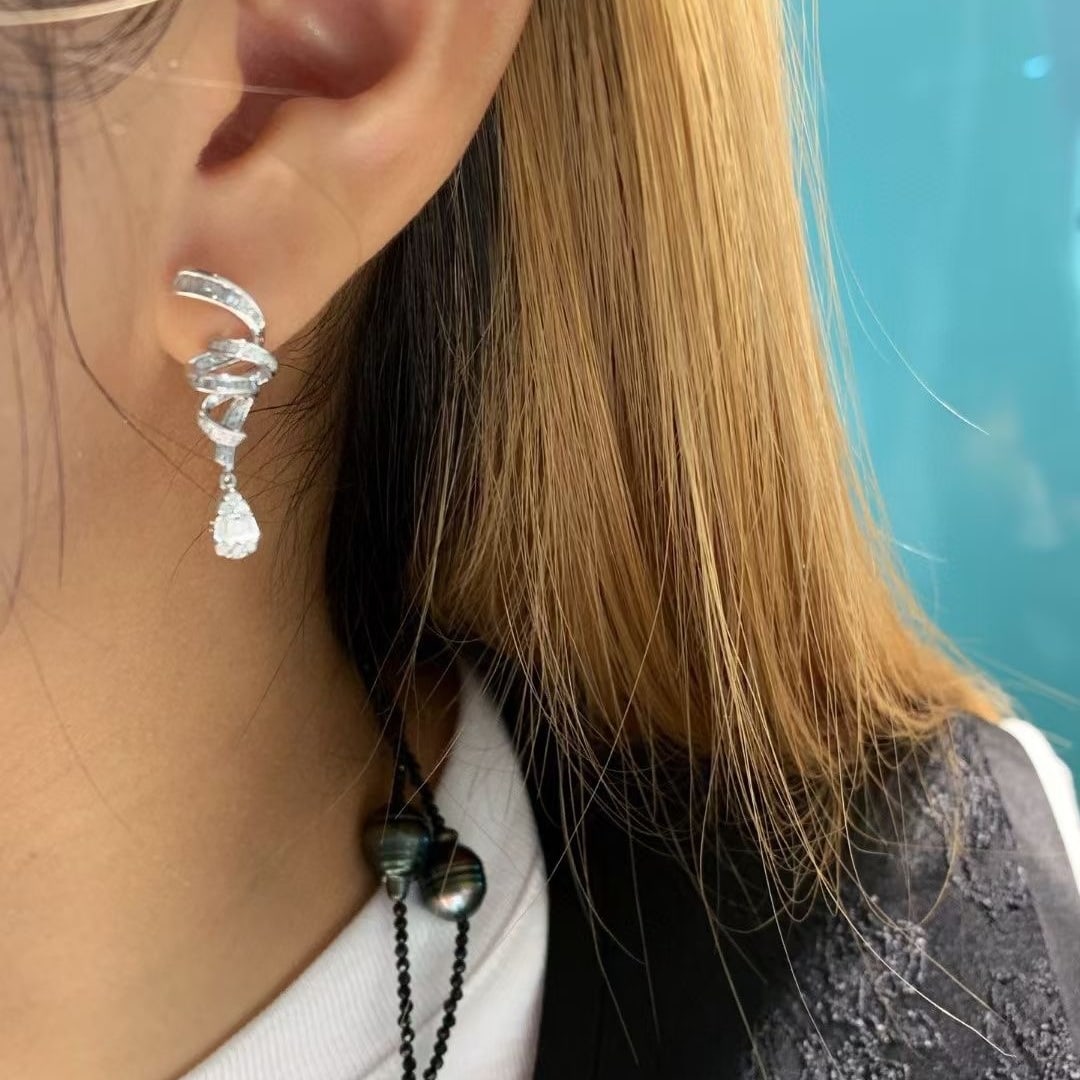 14k Gold 0.6 Ct Natural H Diamond Earrings - 5