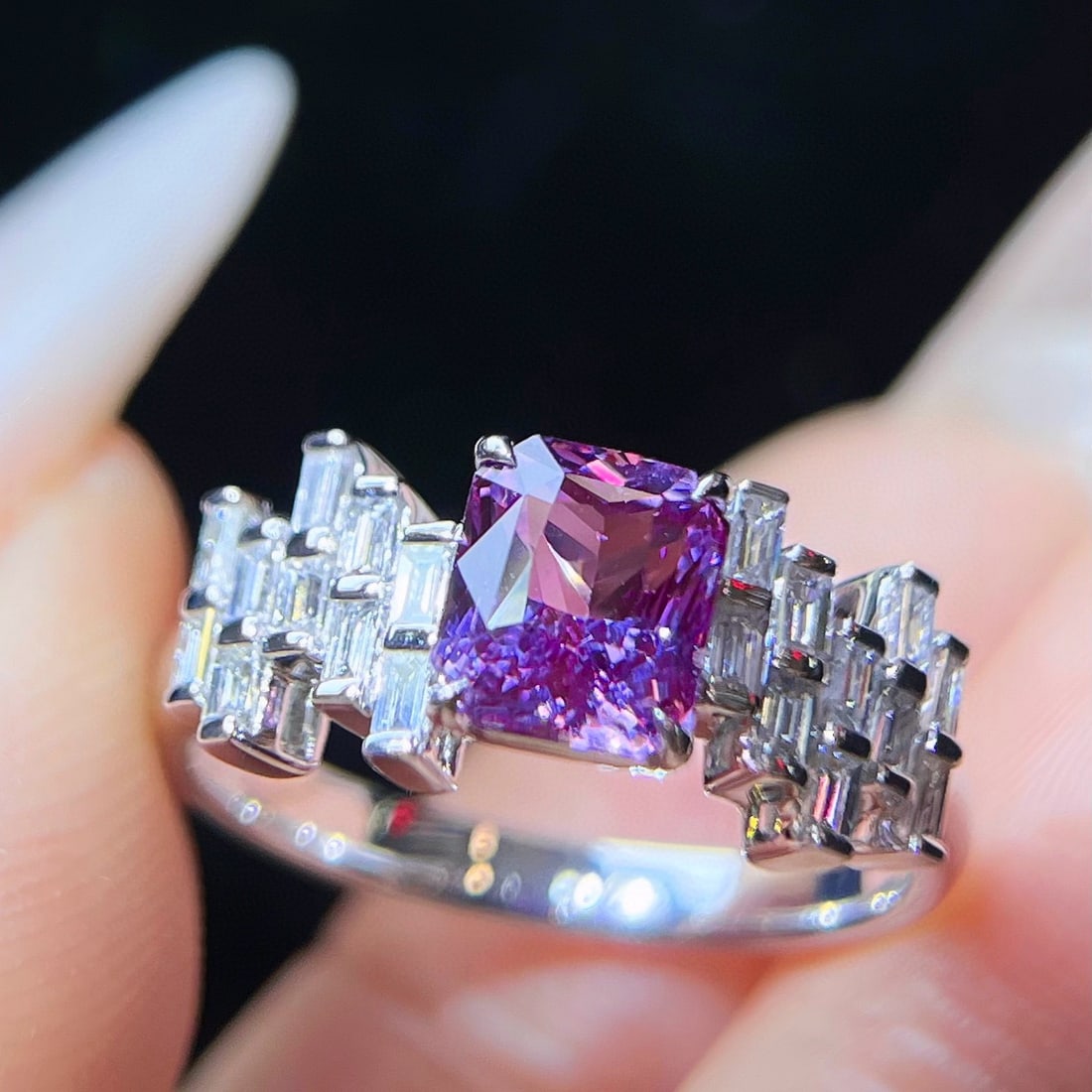 14k Gold 1.96 Ctw Natural Sapphire & Diamond Ring - 3