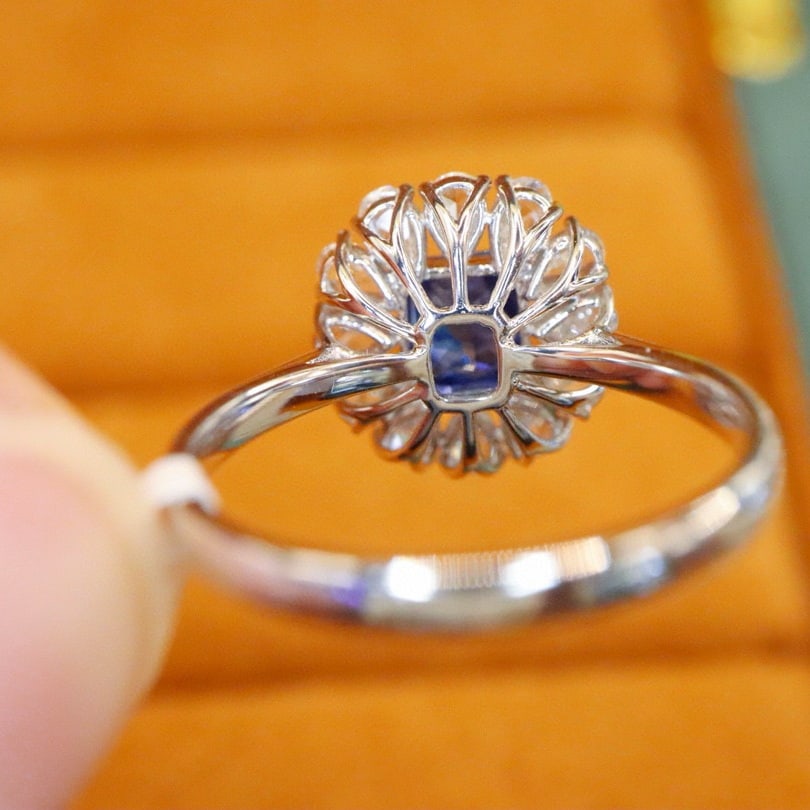 14k Gold 1.68 Ctw Natural Sapphire & Diamond Ring - 4