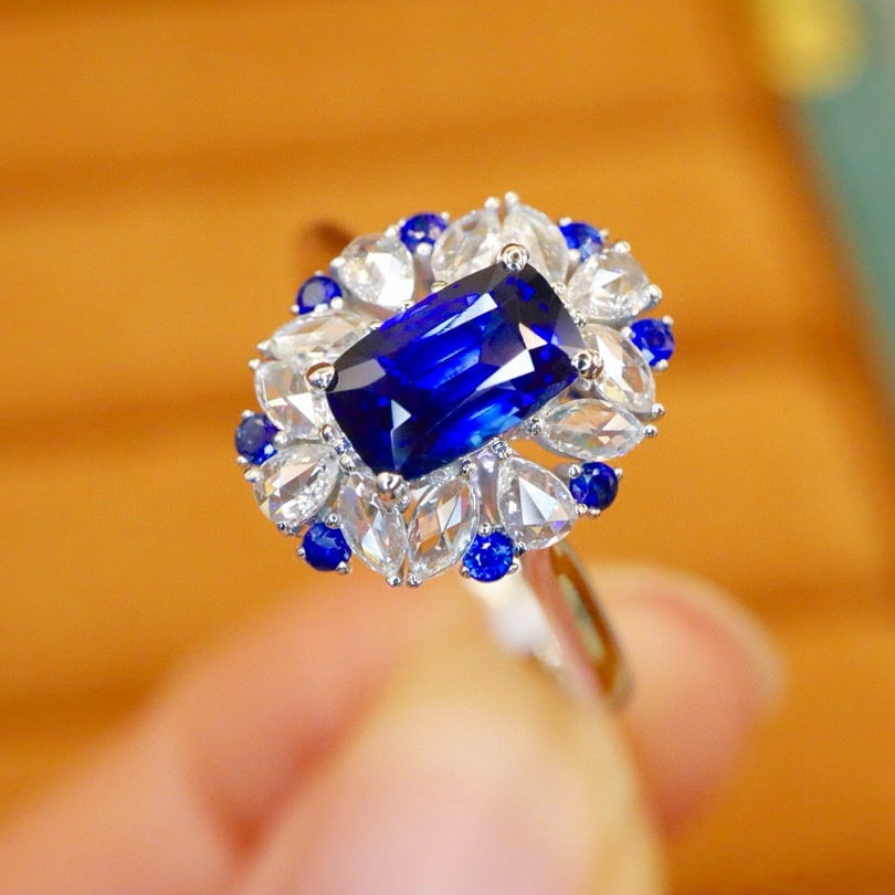 14k Gold 1.37 Ctw Natural Sapphire & Diamond Ring - 2