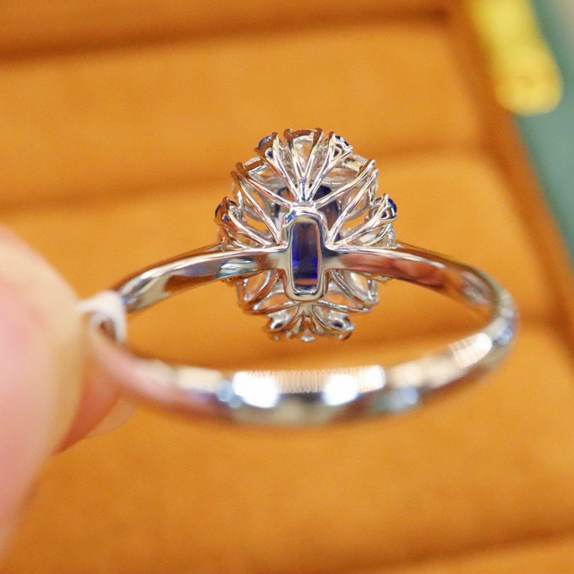 14k Gold 1.37 Ctw Natural Sapphire & Diamond Ring - 4