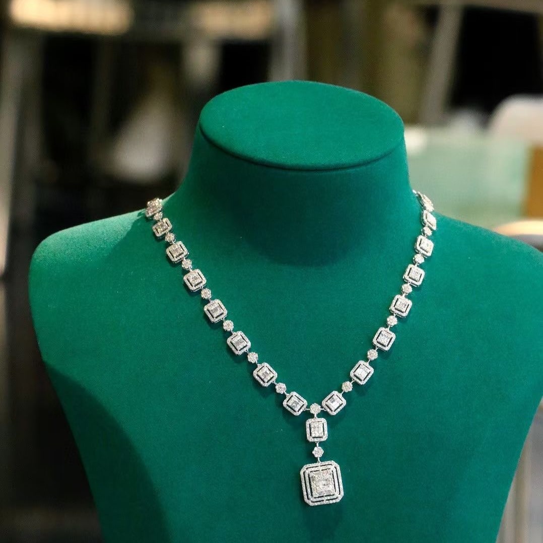 14k Gold 5 Ct Natural H Diamond Necklace - 2