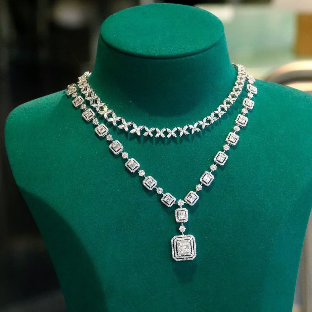 14k Gold 5 Ct Natural H Diamond Necklace - 3