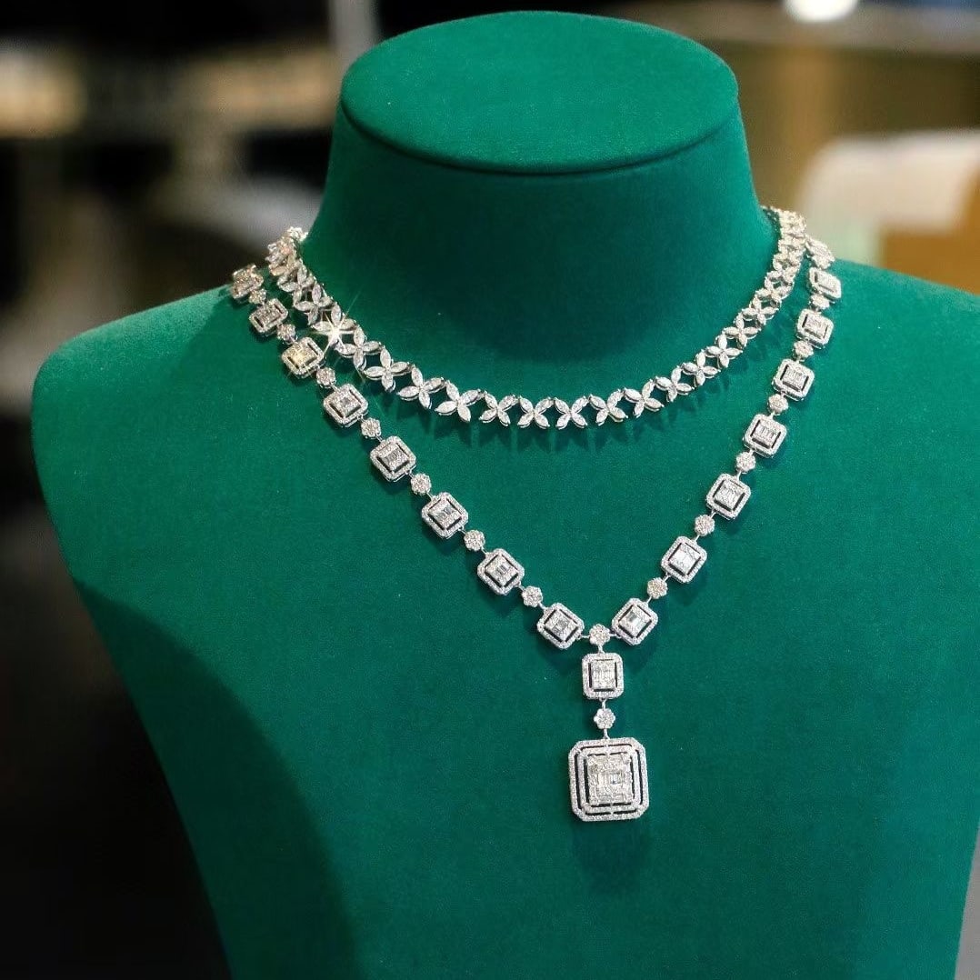 14k Gold 5 Ct Natural H Diamond Necklace - 4