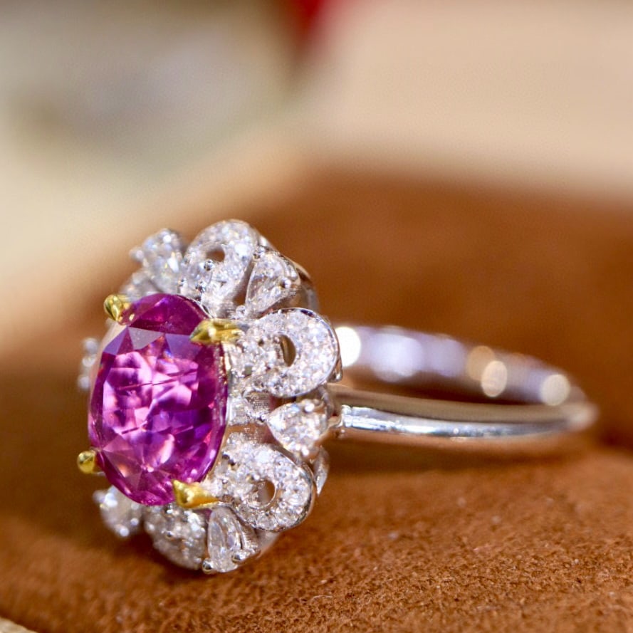 14k Gold 2.38 Ctw Natural Sapphire & Diamond Ring - 4