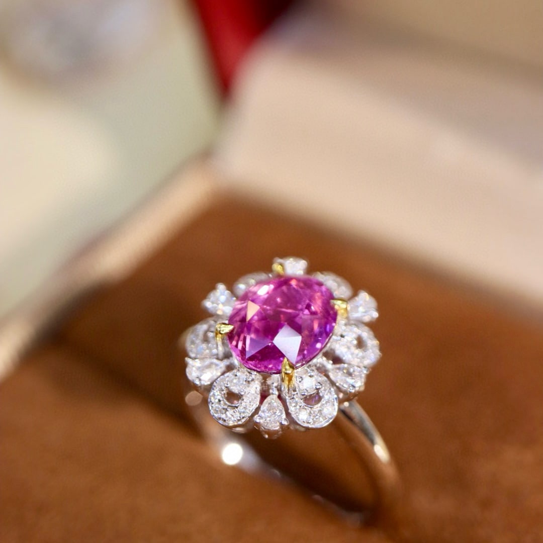 14k Gold 2.38 Ctw Natural Sapphire & Diamond Ring - 6