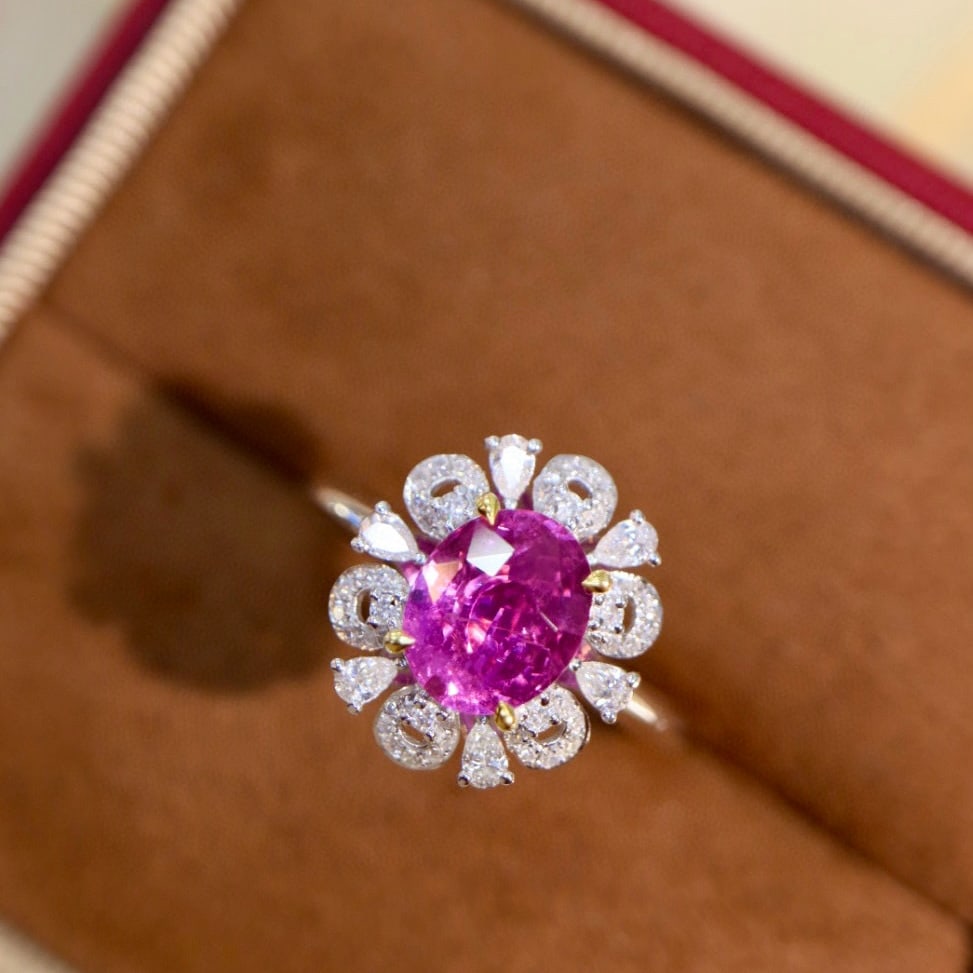 14k Gold 2.38 Ctw Natural Sapphire & Diamond Ring - 7