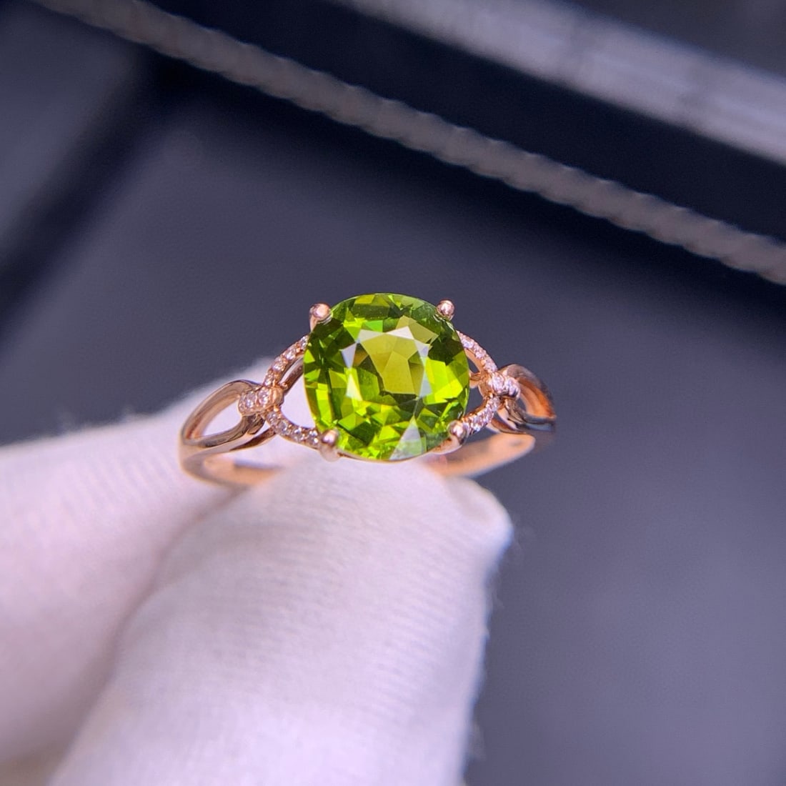 14k Gold 1.9 Ct Natural Tourmaline & Diamond Ring - 7