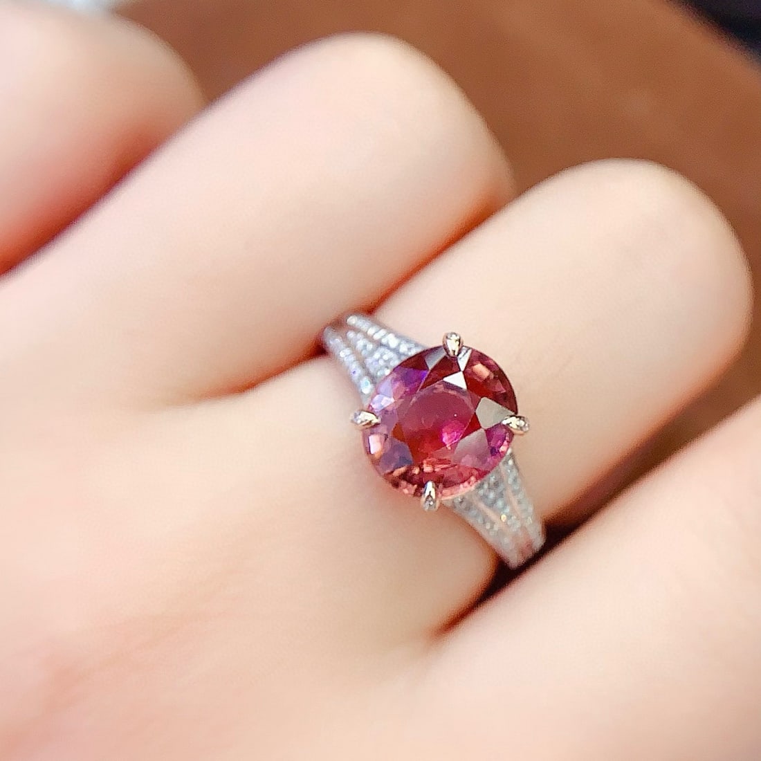 14k Gold 3.36 Ct Natural Tourmaline & Diamond Ring - 6