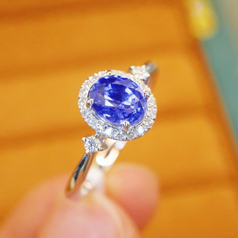 14k Gold 1.01 Ctw Natural Sapphire & Diamond Ring - 2