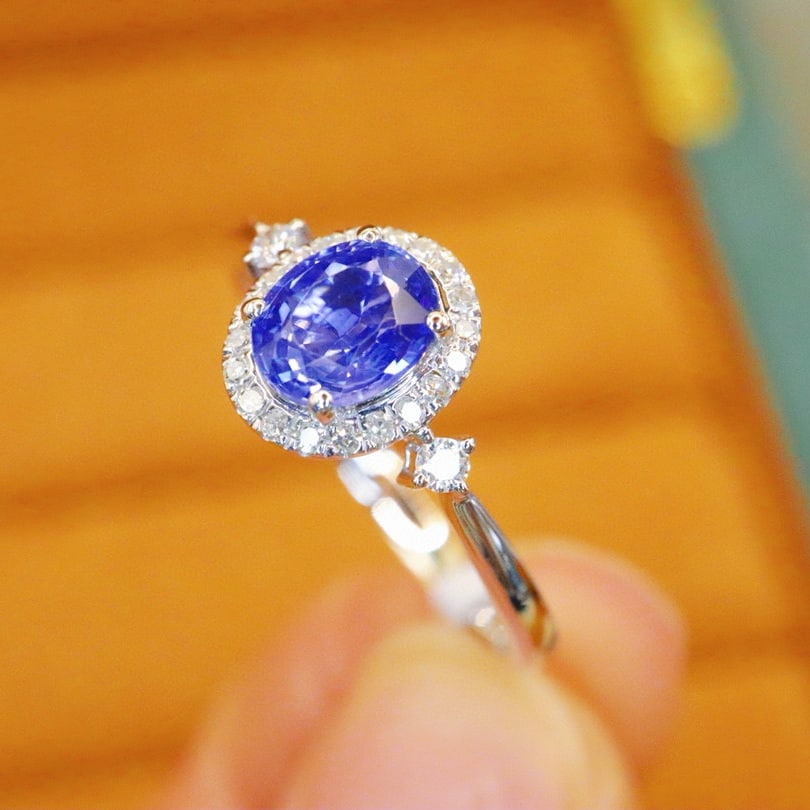 14k Gold 1.01 Ctw Natural Sapphire & Diamond Ring - 3