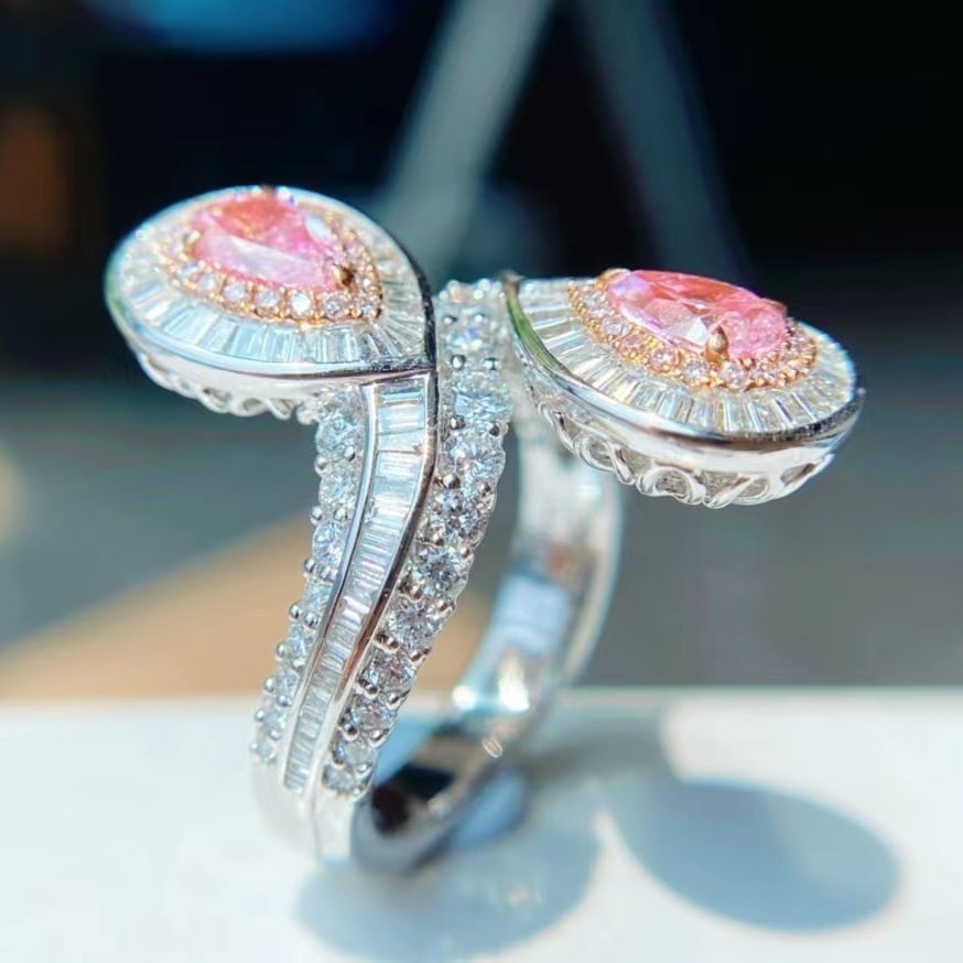 Gia Certified 14k Gold 2.14 Ctw Natural Pink Diamond & Diamond Ring - 2