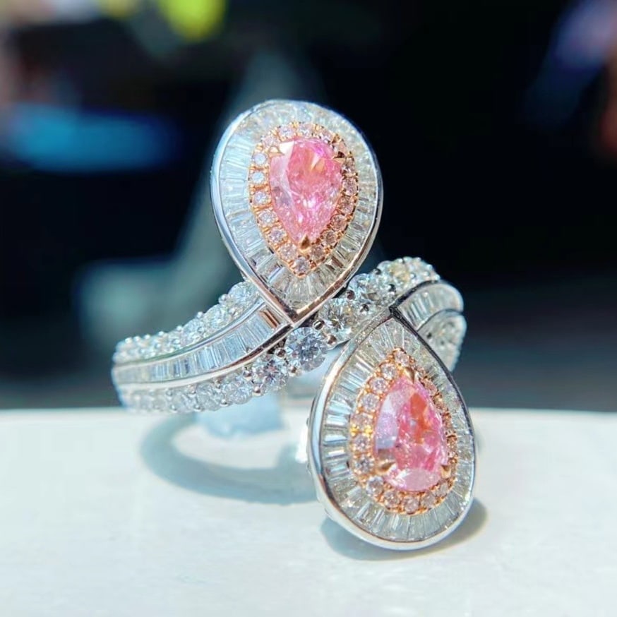 Gia Certified 14k Gold 2.14 Ctw Natural Pink Diamond & Diamond Ring - 3