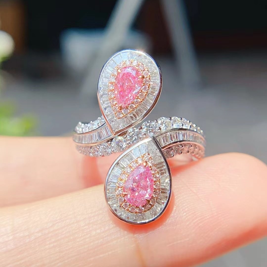 Gia Certified 14k Gold 2.14 Ctw Natural Pink Diamond & Diamond Ring - 5