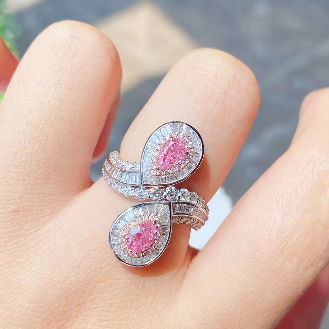 Gia Certified 14k Gold 2.14 Ctw Natural Pink Diamond & Diamond Ring - 6