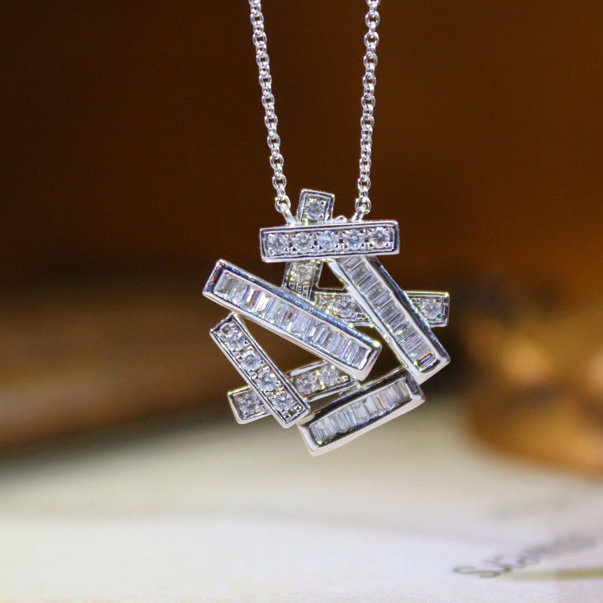 14k Gold 0.45 Ct Natural H Diamond Necklace: Ref:230954190 // gold content:14k gold // main gemstone:diamond // shape:multiply // carat weight:0. 45ct // clarity grade:vs-si // color:h // treatment:natural // Condition: NewLow Estimate: