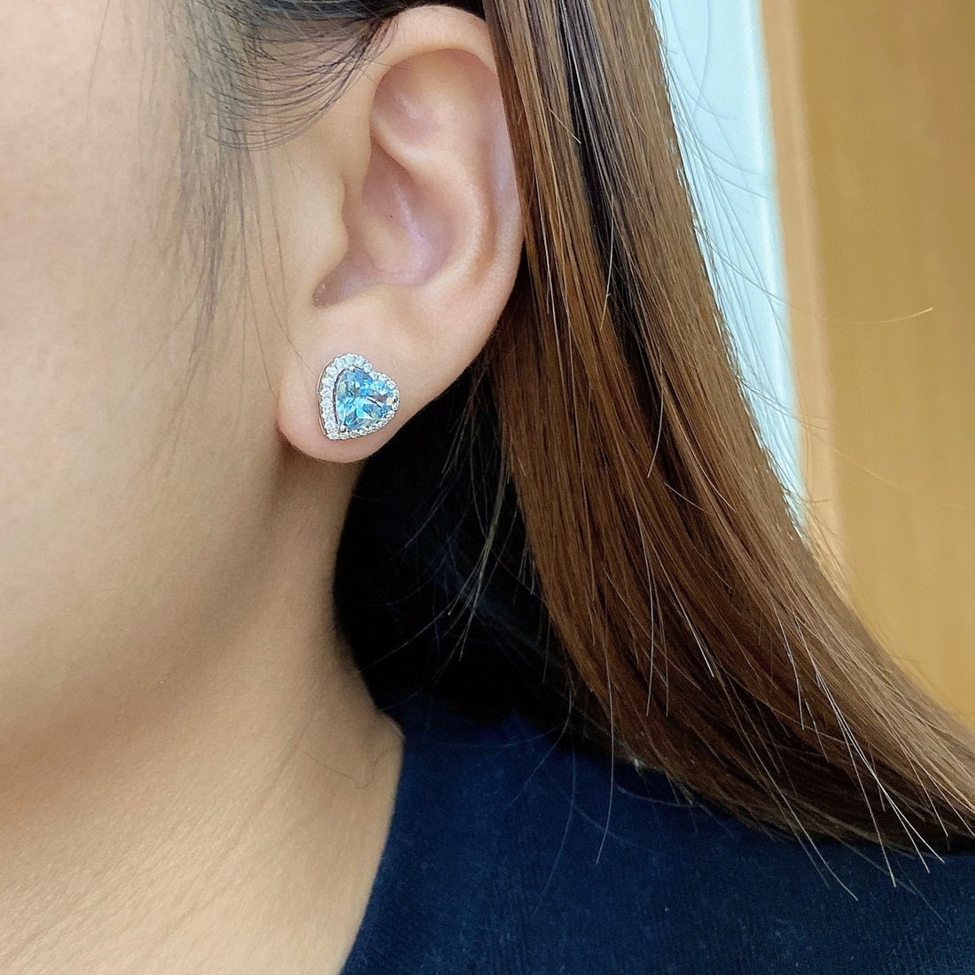 14k Gold 2.26 Ctw Natural Aquamarine & Diamond Earrings - 7