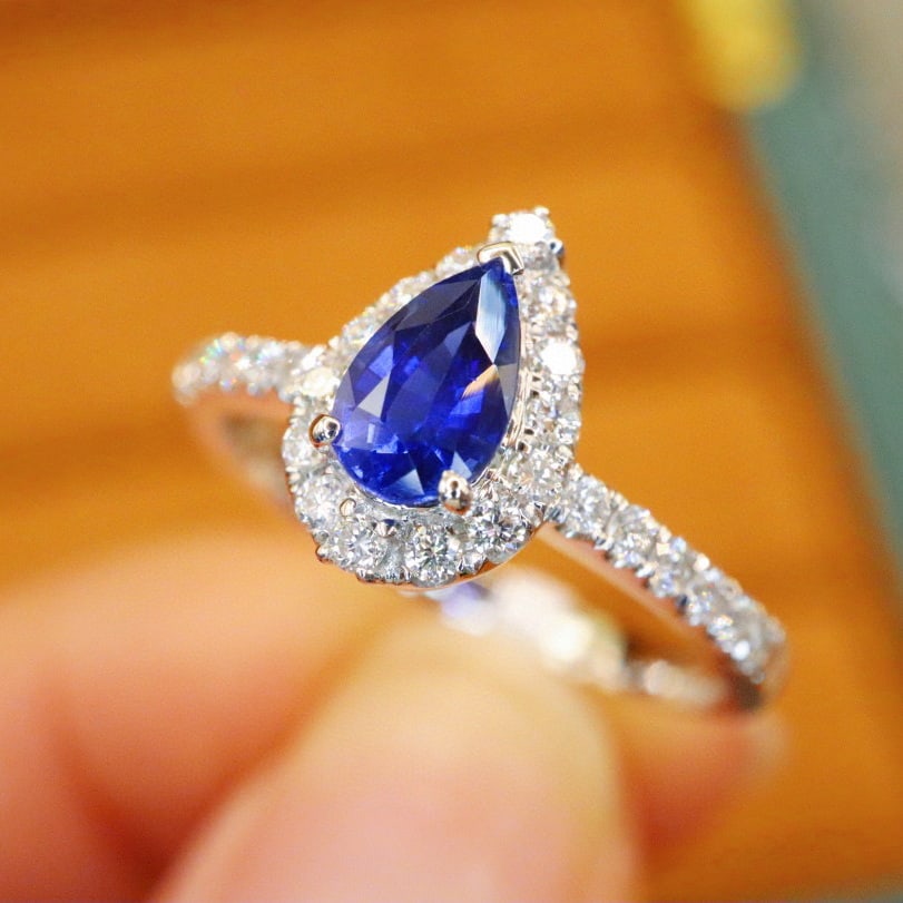 14k Gold 1.01 Ctw Natural Sapphire & Diamond Ring - 2