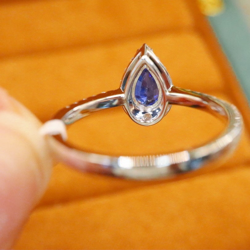 14k Gold 1.01 Ctw Natural Sapphire & Diamond Ring - 4