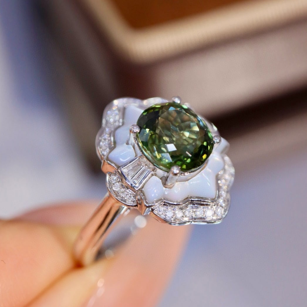 14k Gold 2.66 Ctw Natural Tourmaline & Diamond Ring - 3