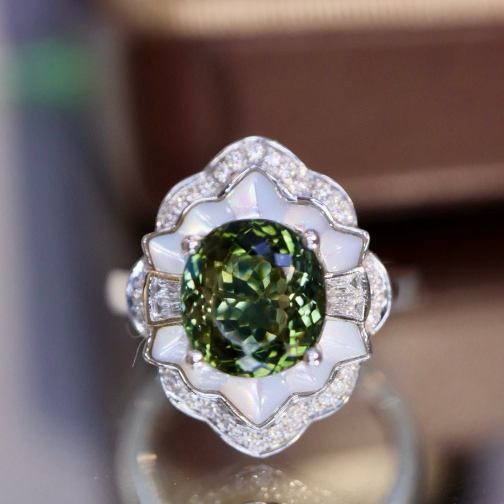 14k Gold 2.66 Ctw Natural Tourmaline & Diamond Ring - 5