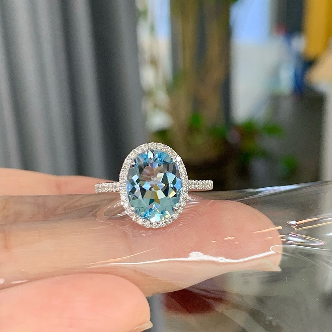 14k Gold 2.71 Ctw Natural Aquamarine & Diamond Ring - 3