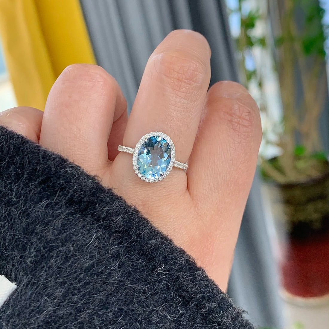 14k Gold 2.71 Ctw Natural Aquamarine & Diamond Ring - 4